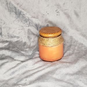 Hand Decorated Jute Cord Twine Orange Jar Candle
